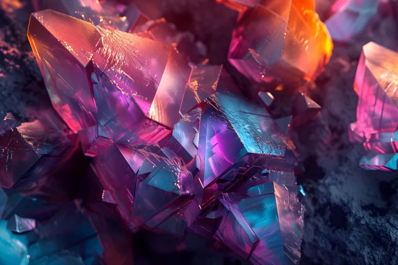 Colorful, Crystals, Abstract background, 5K wallpaper, Sparkling