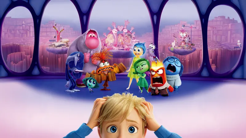 Inside Out 2, Character art wallpaper, Movie poster, Animation movies, Pixar movies, 2024 Movies, Joy (Inside Out), Sadness (Inside Out), Anger (Inside Out), Fear (Inside Out), Disgust (Inside Out), Anxiety (Inside Out), 5K, Embarrassment, Envy