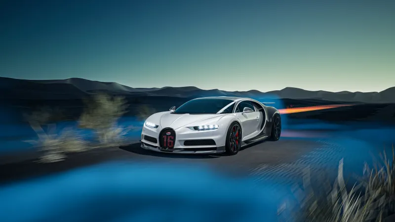 Bugatti Chiron 4K wallpaper, Aesthetic, CGI, Outdoor