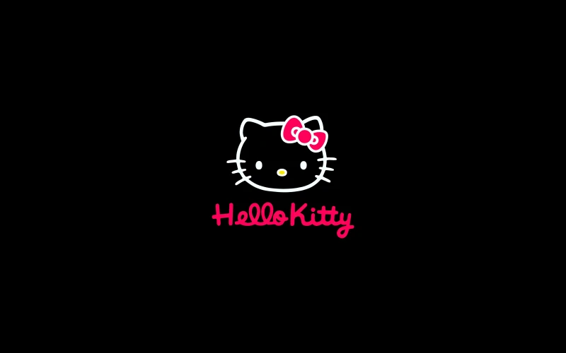 Hello Kitty 5K wallpaper, Black background, AMOLED