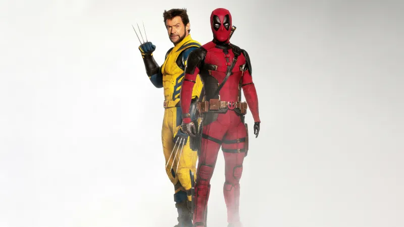 Deadpool & Wolverine, White background, 2024 Movies, 5K wallpaper