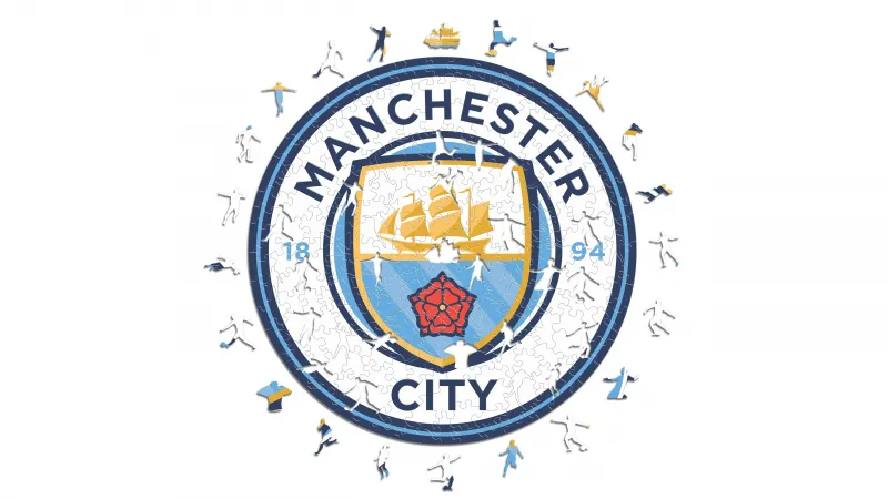 Manchester City FC, Crest, White background 5K