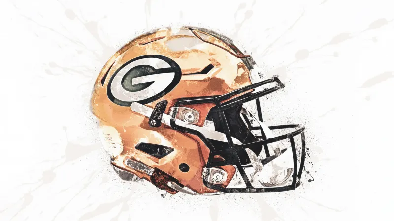 Green Bay Packers Helmet, Desktop background 5K