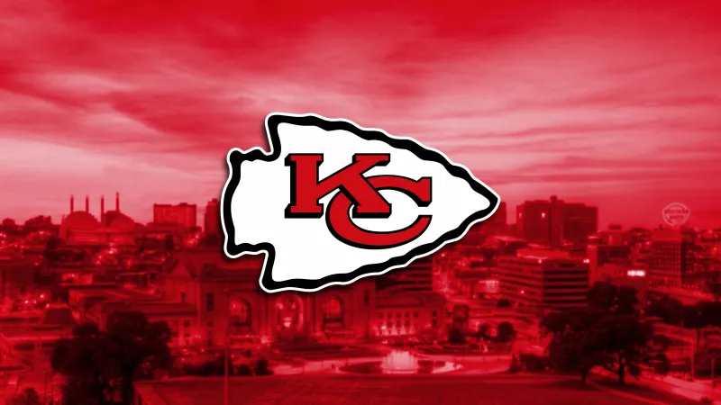 Kansas City Chiefs Logo, Red background 5K