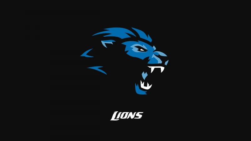 Detroit Lions Logo, Minimal wallpaper 5K, Dark background