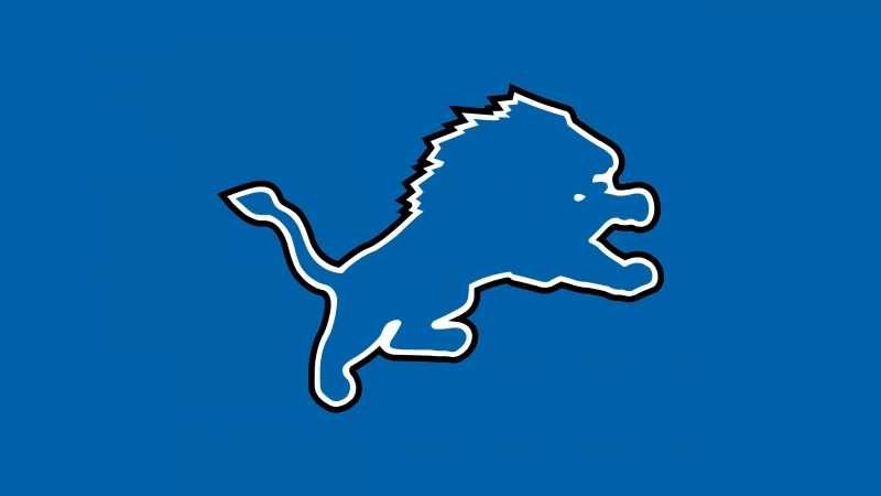 Detroit Lions Logo, Blue background 5K