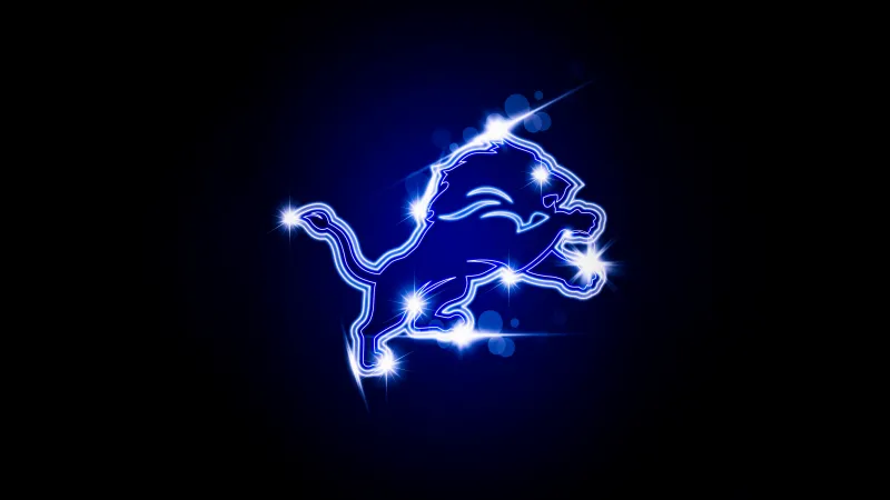 Detroit Lions Logo, AMOLED wallpaper 4K