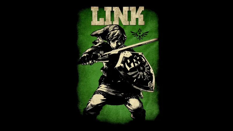 Link (The Legend of Zelda), Black background 4K