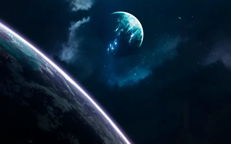 Planets wallpaper, Deep space, Blue nebula