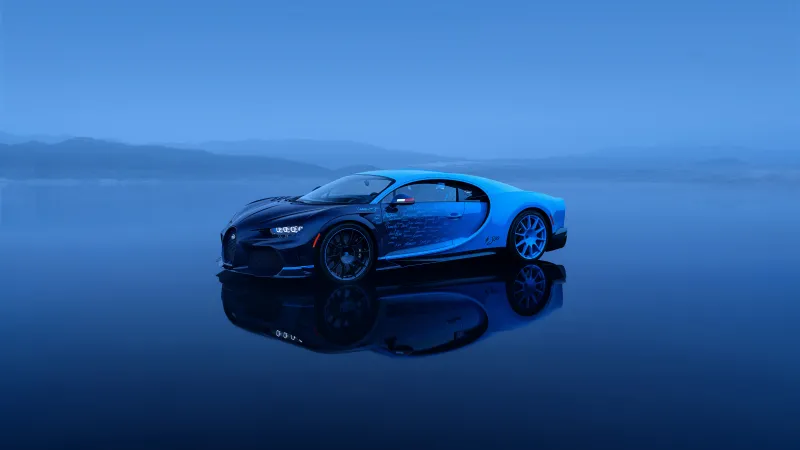 Bugatti Chiron L'Ultime, Blue aesthetic, 5K, 8K wallpaper