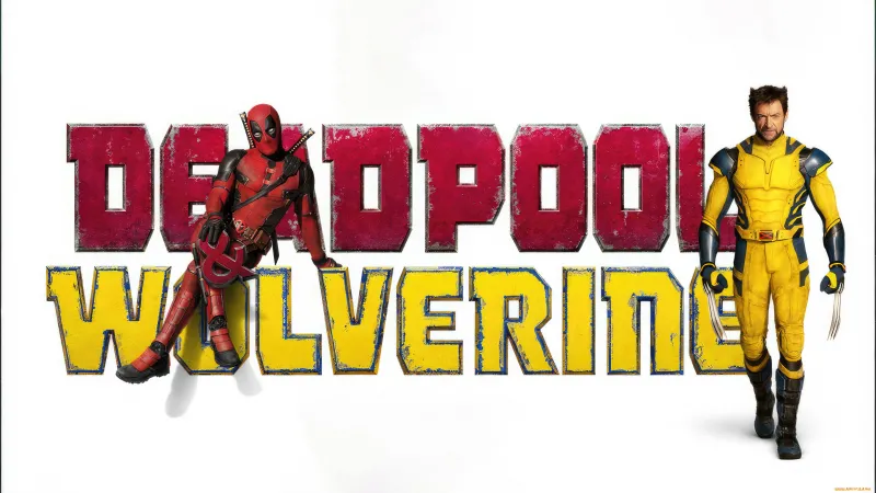 Deadpool & Wolverine, Logo, White background, 5K wallpaper, Hugh Jackman