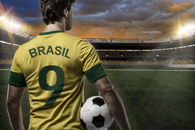 Brazil, Football player, Soccer Player, Soccer field, 5K wallpaper, FIFA World Cup