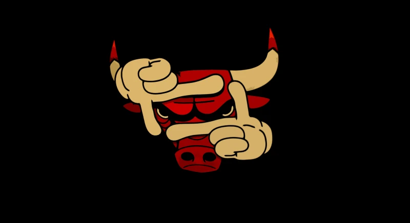 Chicago Bulls, Minimalist, AMOLED Black background 5K, Basketball team