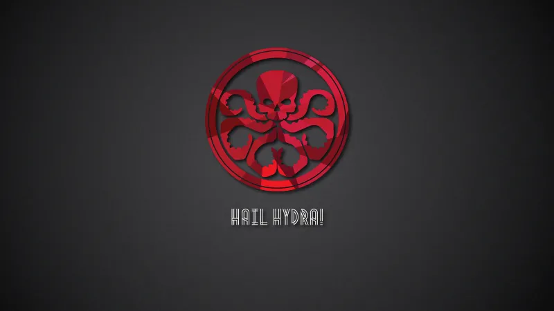 Hail Hydra logo, Marvel, Grey background, 5K wallpaper