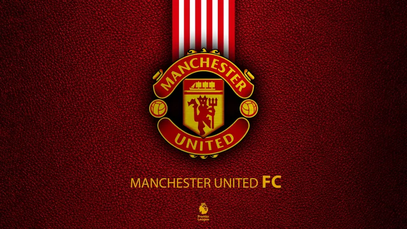 Manchester United 4K wallpaper, Emblem, Football club, Logo, Red background