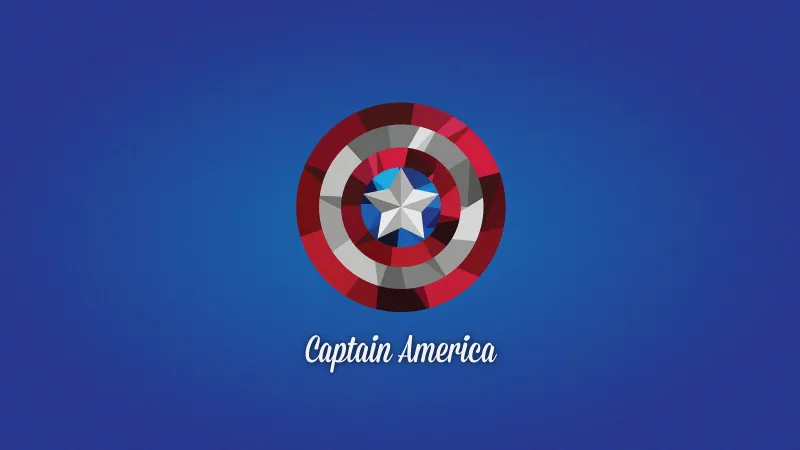 Captain America's shield, Illustration, Blue background, 5K wallpaper