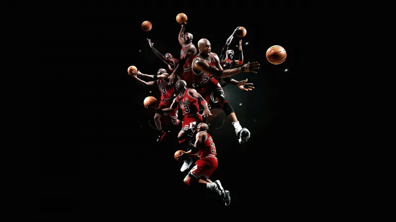 Michael Jordan, Black background 5K, Basketball player, Chicago Bulls