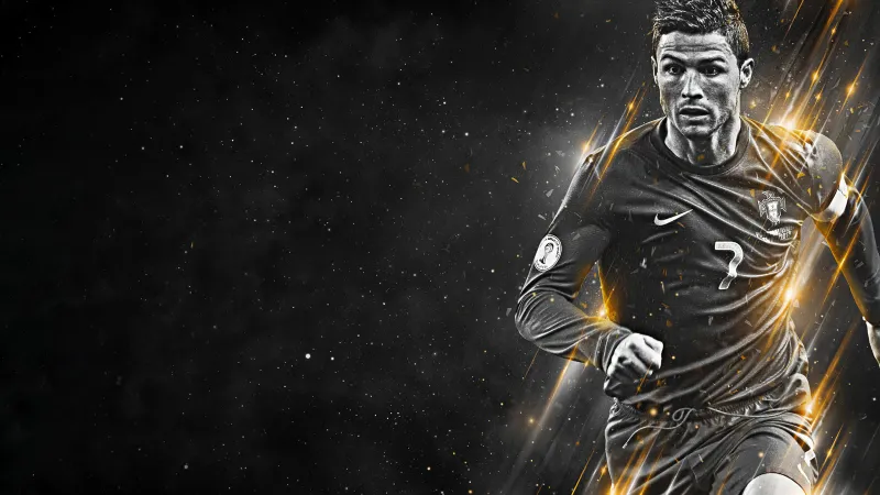 Cristiano Ronaldo, Dark background, Portuguese Football Federation, Portuguese footballer, 5K wallpaper