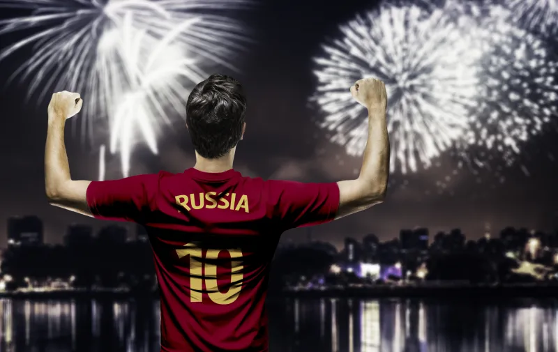 Russia football player wallpaper, Number 10 jersey, Fireworks, Night