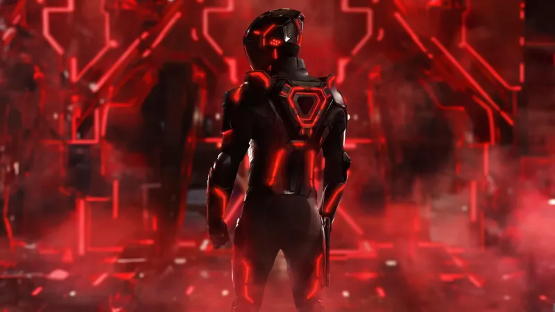 Tron: Ares, First look, 8K wallpaper, Red background