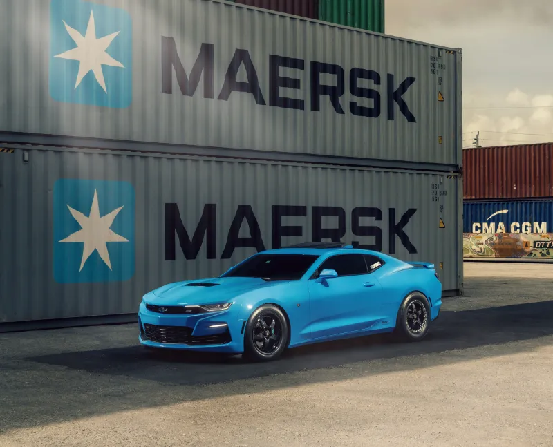 Blue Chevrolet Camaro SS, 8K wallpaper