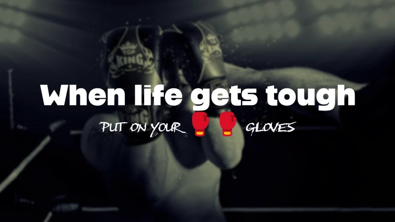 When life gets tough quote wallpaper, Boxing gloves, Motivational