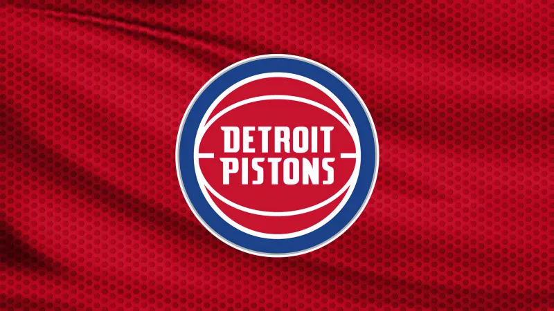 Detroit Pistons, Red background 4K