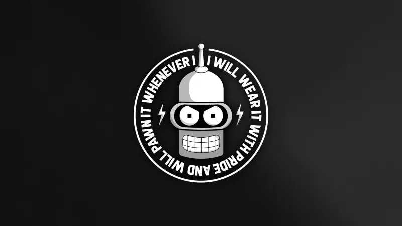 Bender 5K wallpaper, Dark background, Futurama