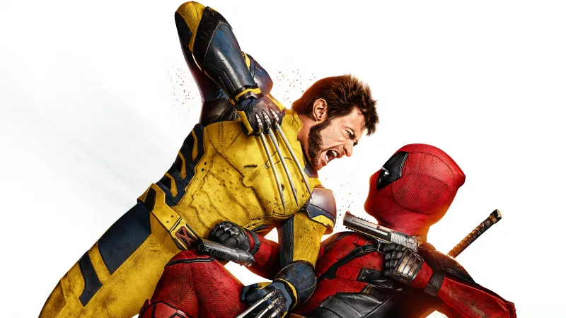 Deadpool & Wolverine, 8K wallpaper, 2024 Movies, 5K, Hugh Jackman, White background