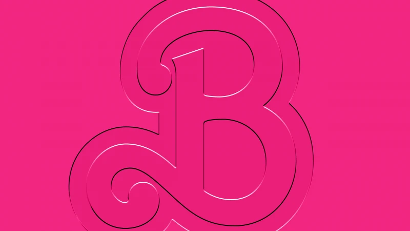 Barbie Logo, Pink aesthetic, 5K wallpaper, Pink background