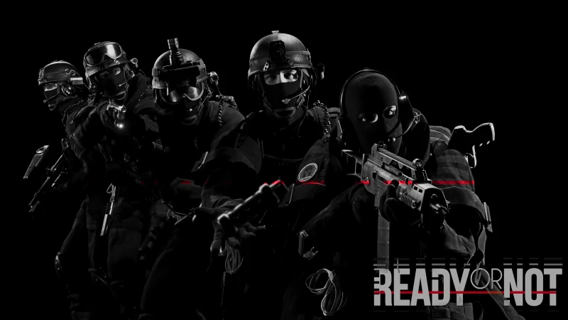 Ready or Not, Game Art, Black background, Police, SWAT