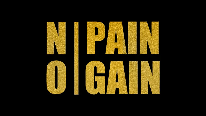 No pain No gain, Black background 4K