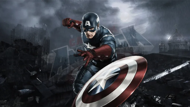 Captain America, Desktop background 4K