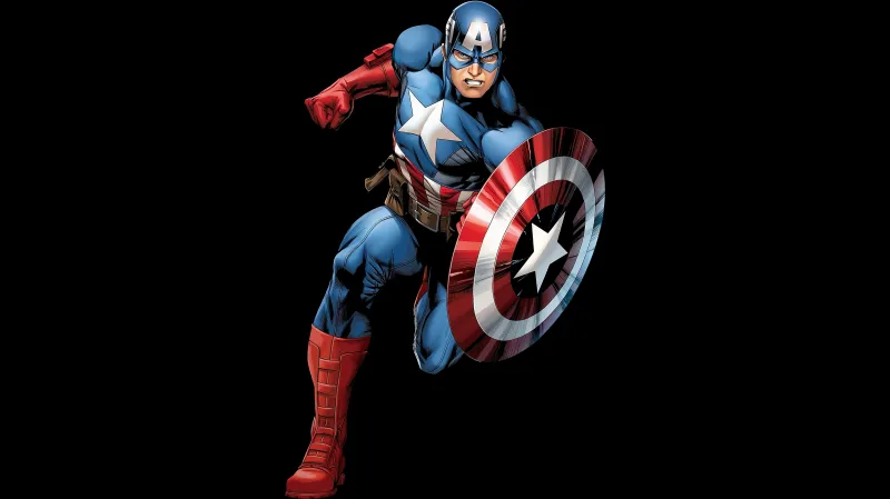 Captain America, Cartoon wallpaper 4K