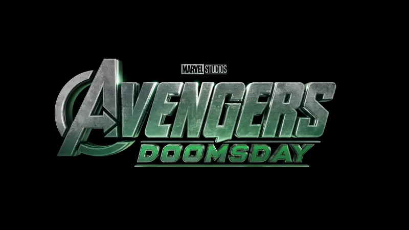 Avengers: Doomsday, Logo, Black background, 2026 Movies, 5K, 8K wallpaper