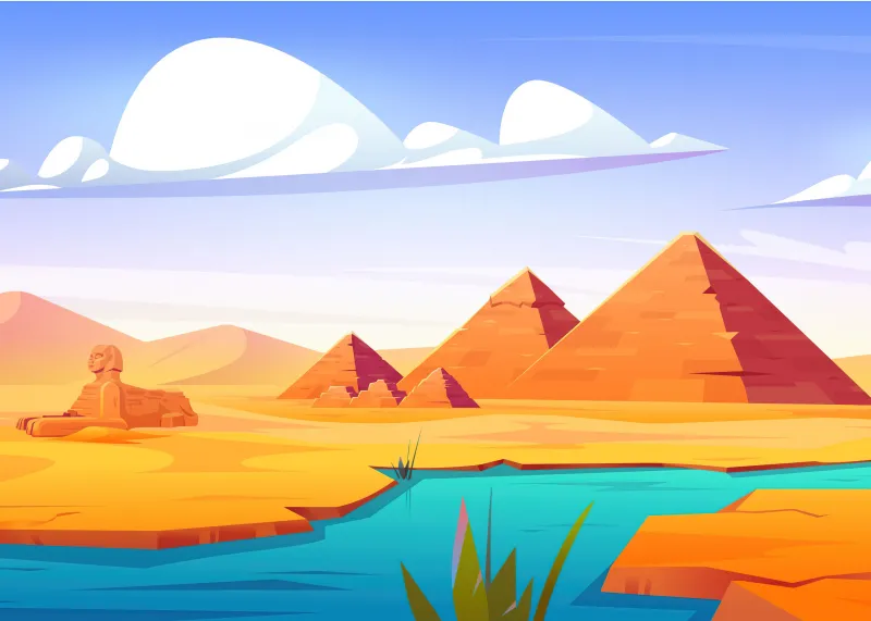 Egyptian Pyramids, The Great Pyramid of Giza, Illustration