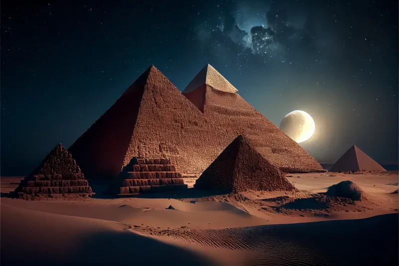 Egyptian Pyramids, The Great Pyramid of Giza, Night wallpaper