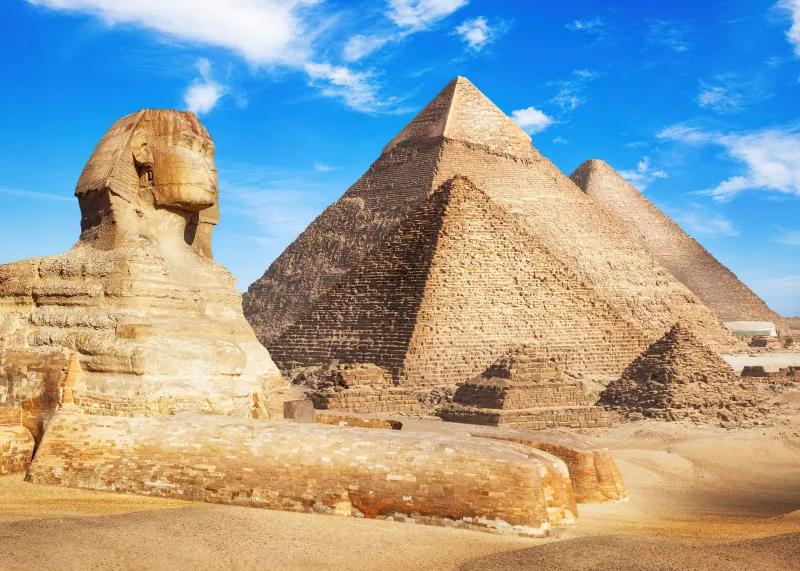 Egyptian Pyramids, The Great Pyramid of Giza, Desktop background 4K