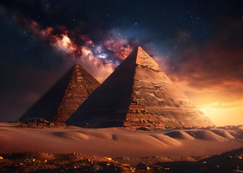 Egyptian Pyramids, Sunset, The Great Pyramid of Giza