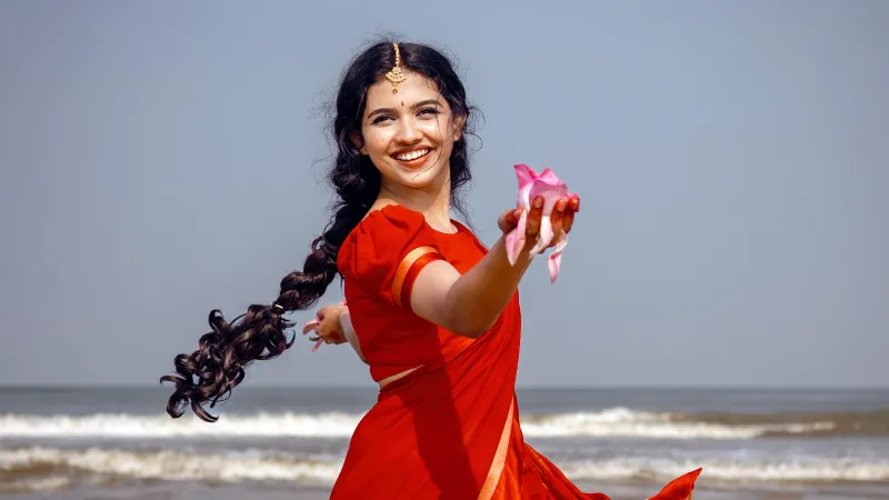 Mamitha Baiju at Beach