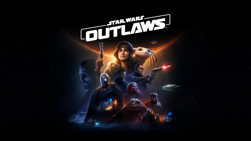 Star Wars Outlaws, Key Art, 2024 Games, PlayStation 5, PC Games, Video Game, 5K, 8K wallpaper, Black background, Game Art