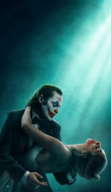 Joker: Folie à Deux, Phone wallpaper 4K, Joaquin Phoenix as Arthur Fleck, Lady Gaga as Harley Quinn