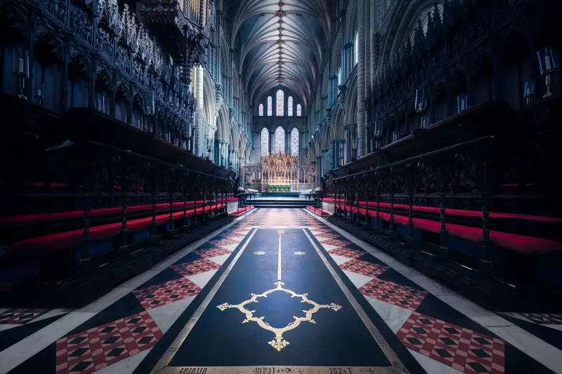 Ely Cathedral, Church, England, Ancient architecture, United Kingdom, Peaceful, Interior, Symmetrical, Heritage, 5K, 8K