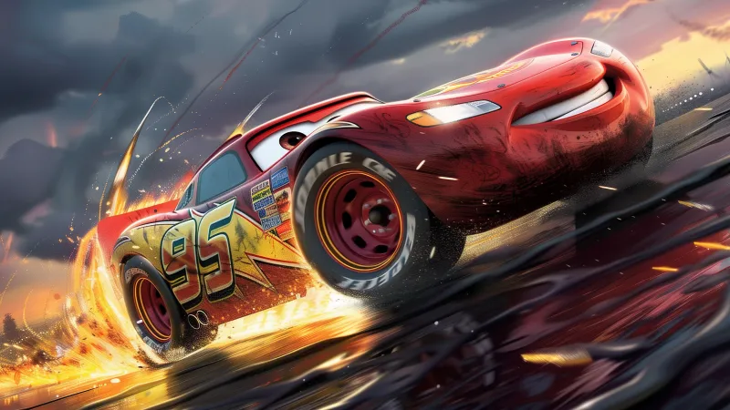 Lightning McQueen, 4k background