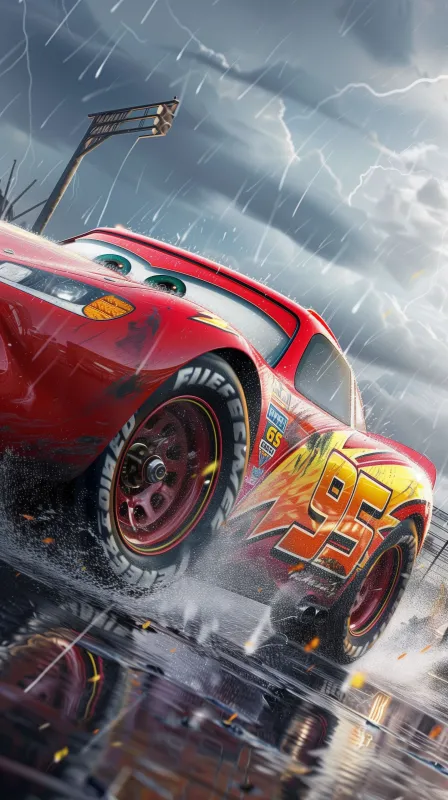 Lightning McQueen, iPhone wallpaper 4K