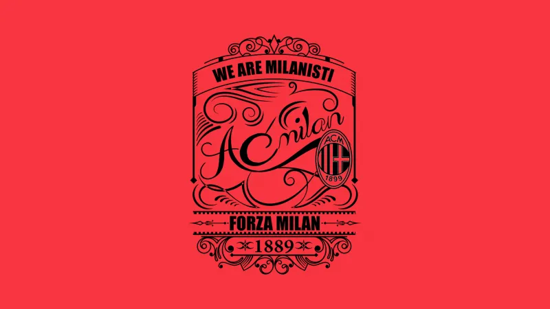 AC Milan 5K wallpaper, Red background