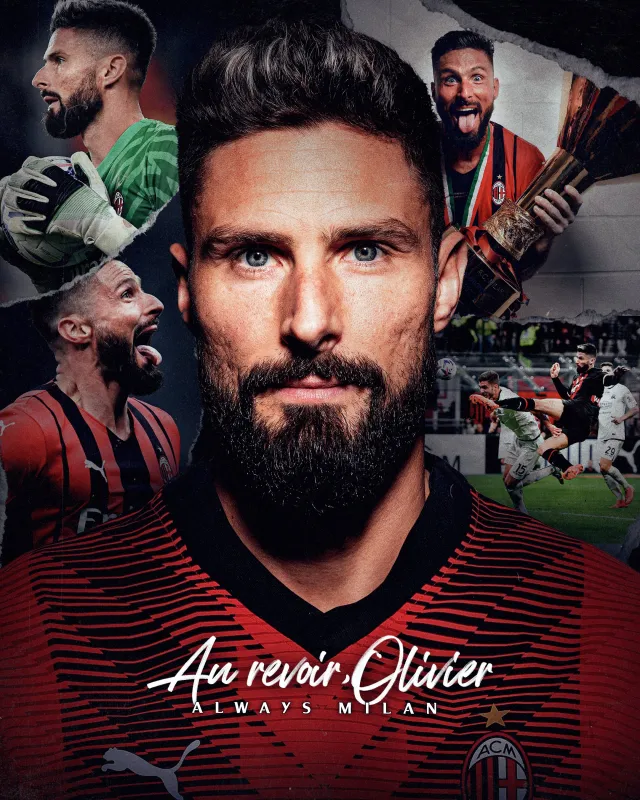 Olivier Giroud phone wallpaper, AC Milan