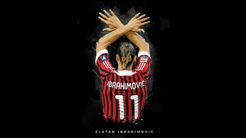 Zlatan Ibrahimović, 4K wallpaper, AC Milan