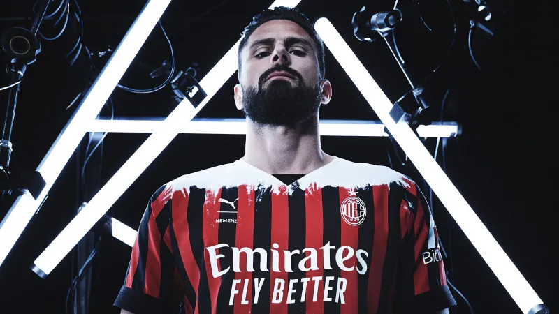 Olivier Giroud 5K wallpaper, AC Milan