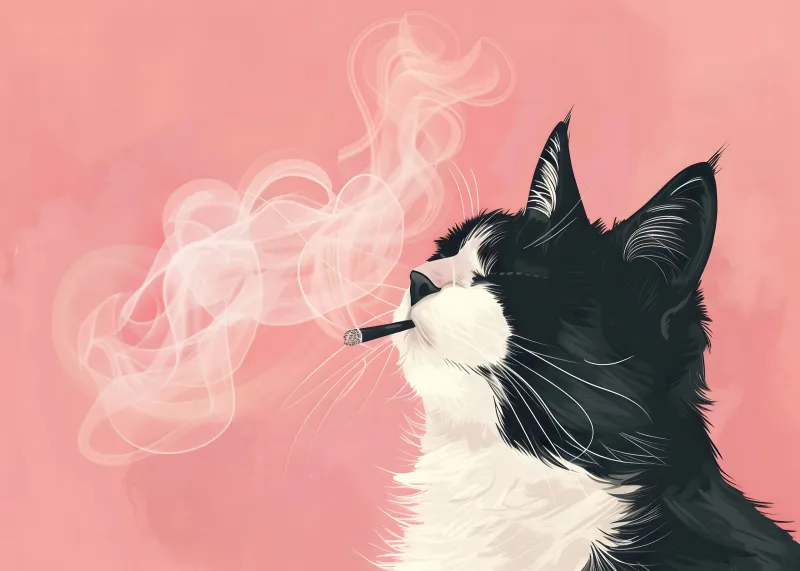 Smoking cat, Meme wallpaper